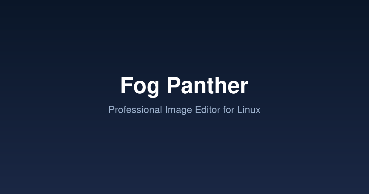 Fog Panther - Professional Image Editor for Linux